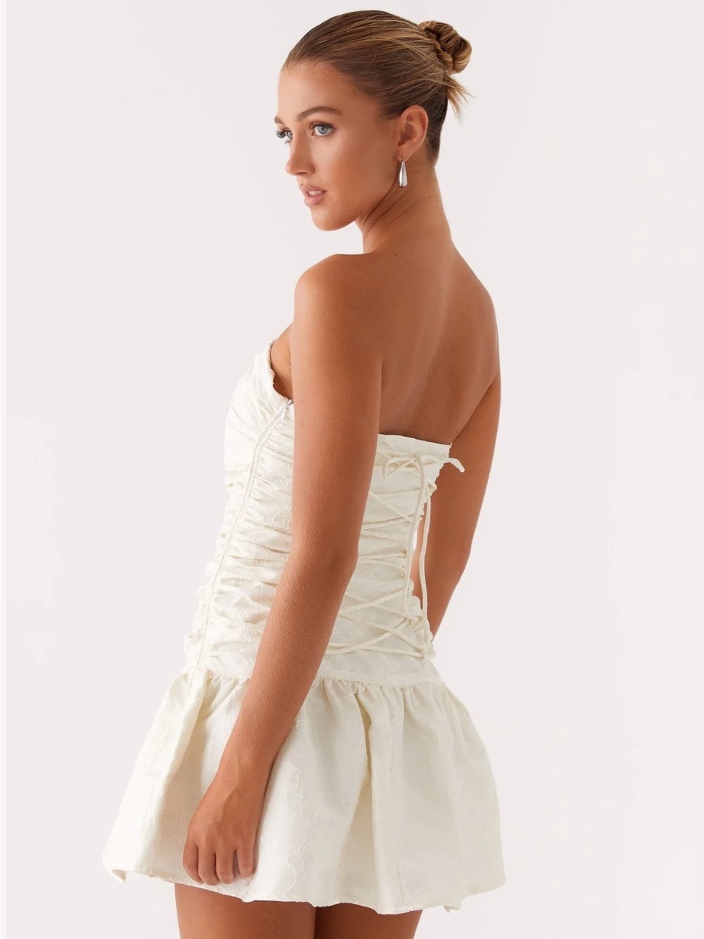 NWT PepperMayo Ray of Light Strapless White Mini Dress - Picture 3 of 7